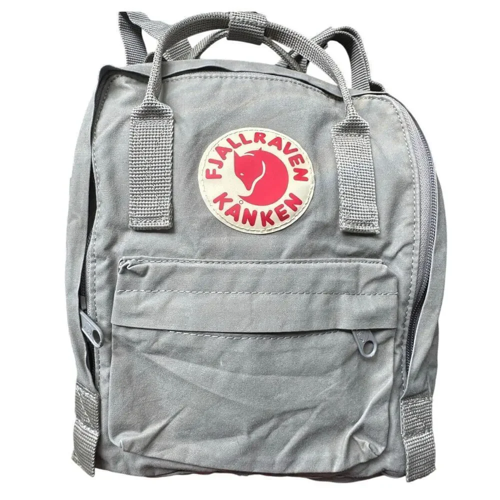 Fjallraven Kanken Mini Backpack Bag Water Resistant In Fog Gray